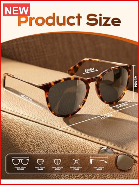 Polarized Retro Round Sunglasses UV400 Protection 3 Pack